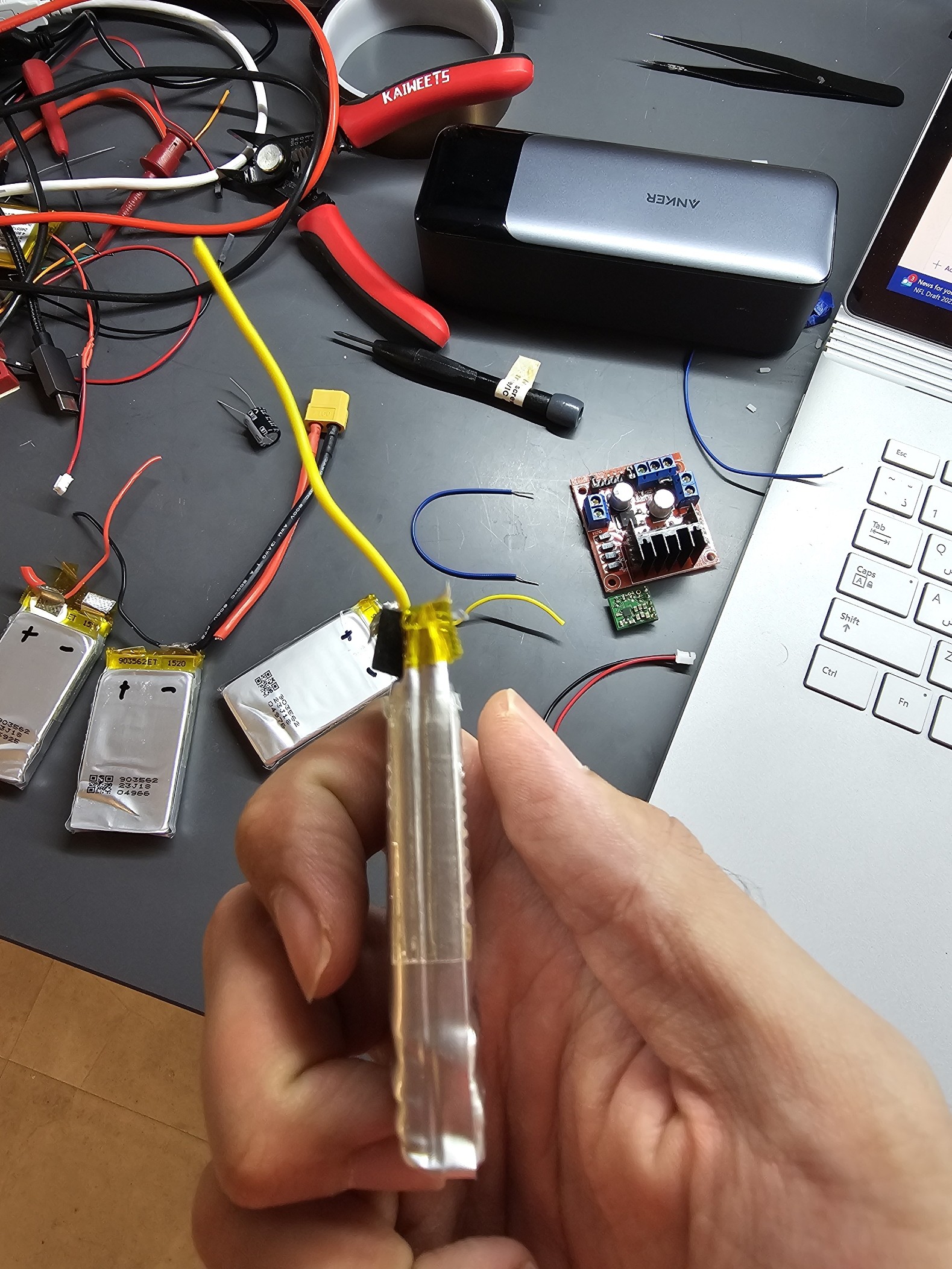 Inflated battery cell